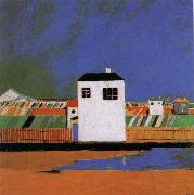 Kasimir Malevich A white house in the landscape oil painting on canvas